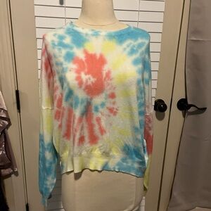 Blank NYC Blue and White Tie-Dye Top